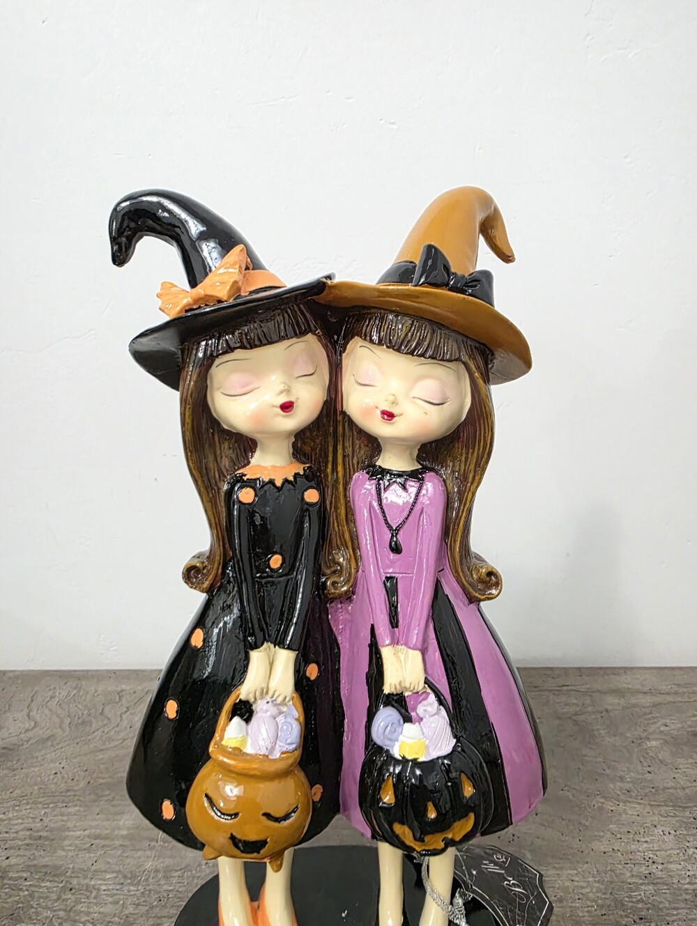 Bella Lux Witch Sisters Trick Or Treat Halloween Figurine with Candy Baskets